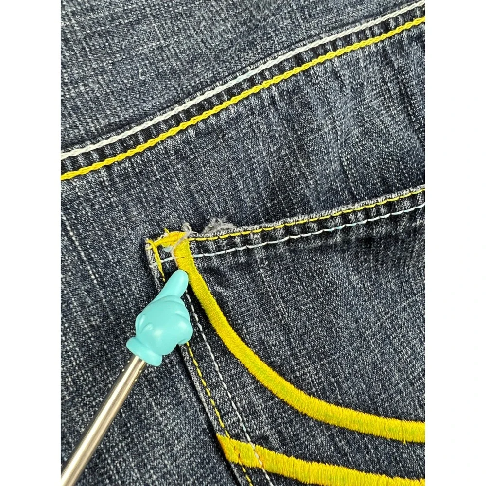 Evolution In Design Denim Shorts Mens 48 Blue Baggy Embroidered Y2K Streetwear